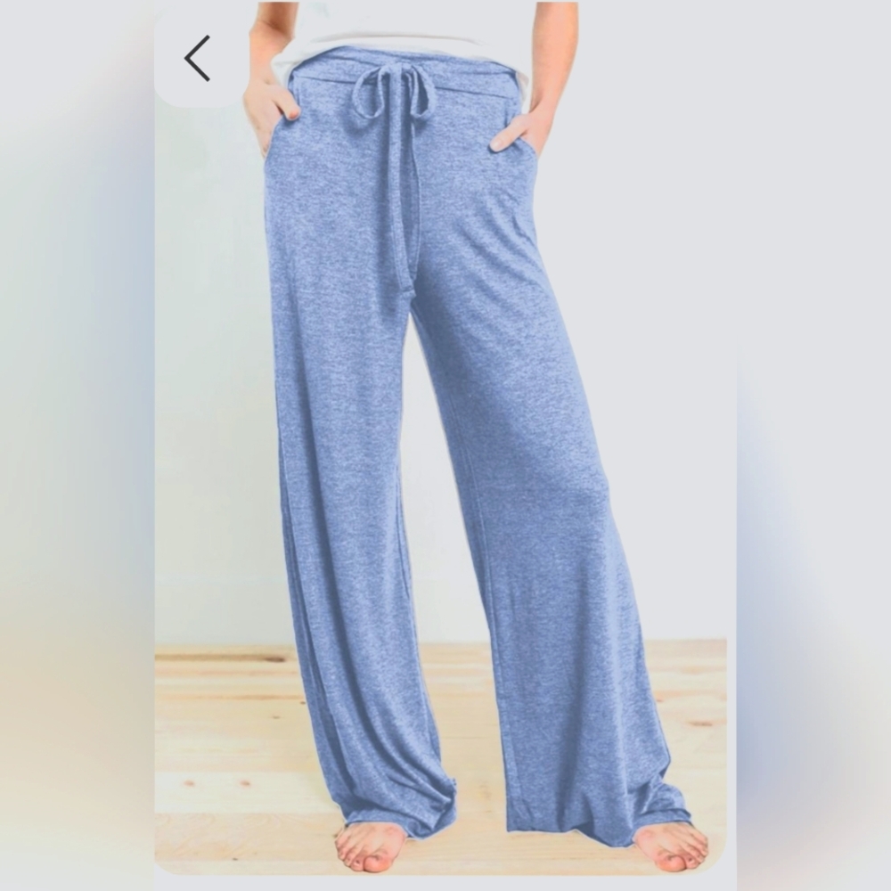 Women's Blue Wide-Leg Lounge Pants